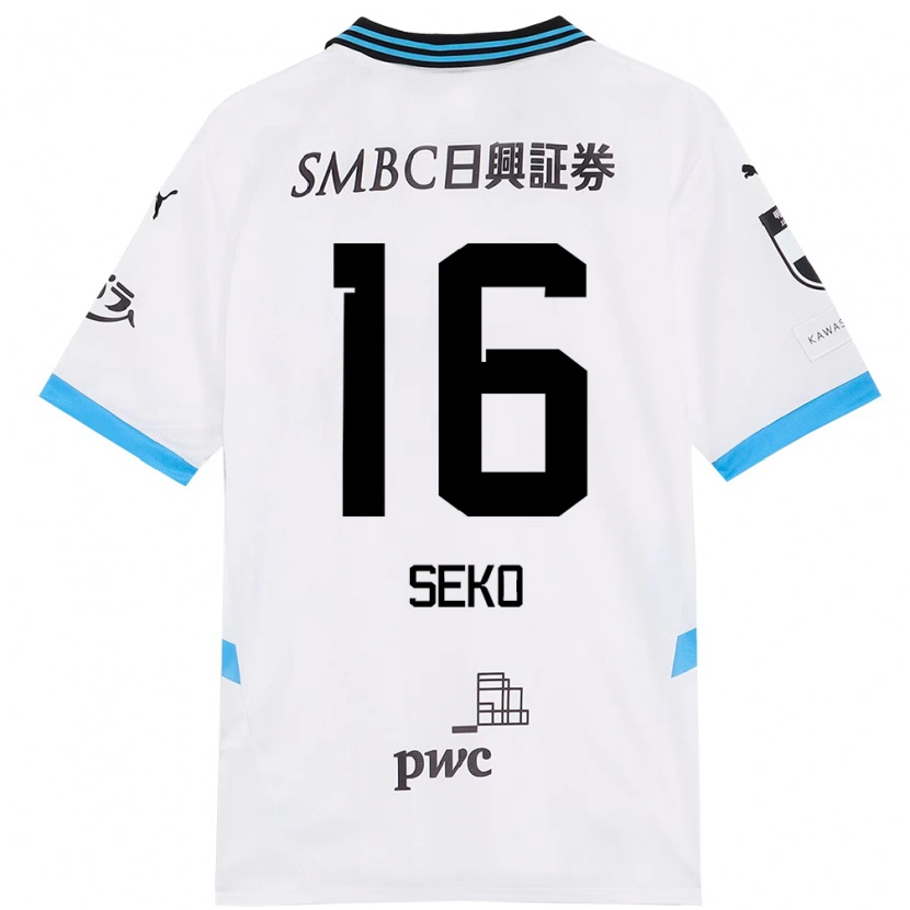 Danxen Heren Tatsuki Seko #16 Wit Hemelsblauw Uitshirt Uittenue 2025/26 T-Shirt