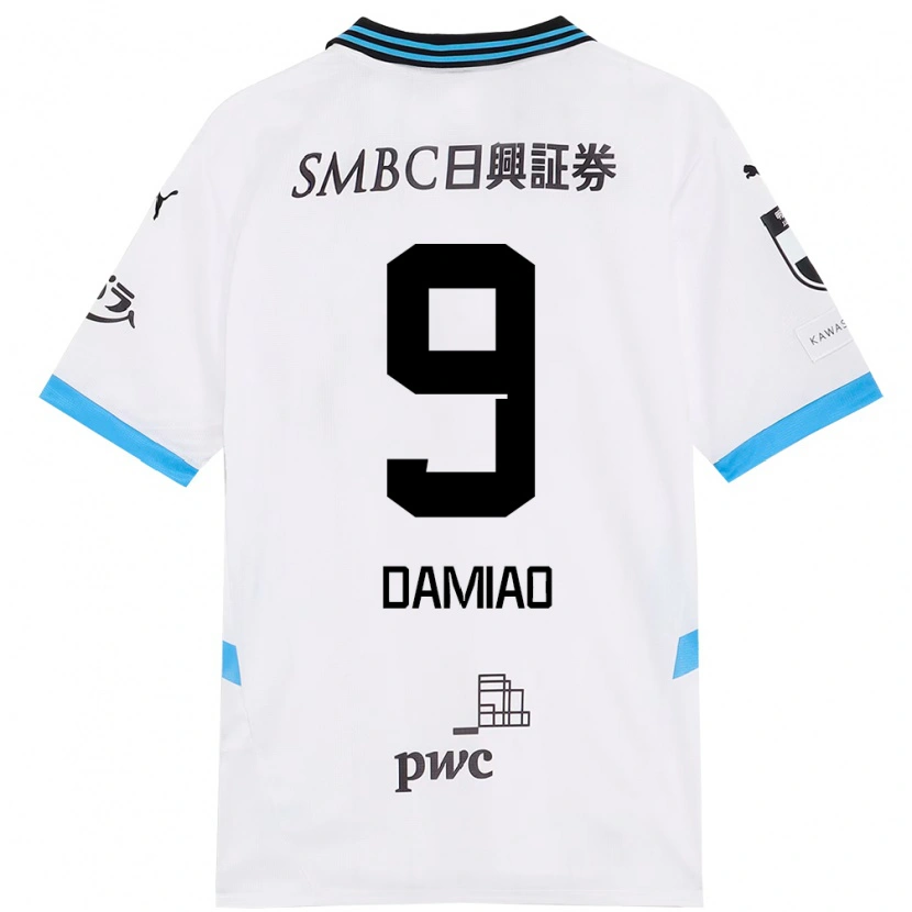 Danxen Heren Leandro Damiao #9 Wit Hemelsblauw Uitshirt Uittenue 2025/26 T-Shirt