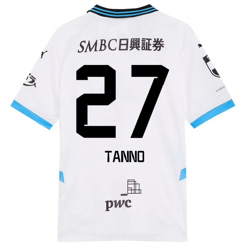 Danxen Heren Kenta Tanno #27 Wit Hemelsblauw Uitshirt Uittenue 2025/26 T-Shirt