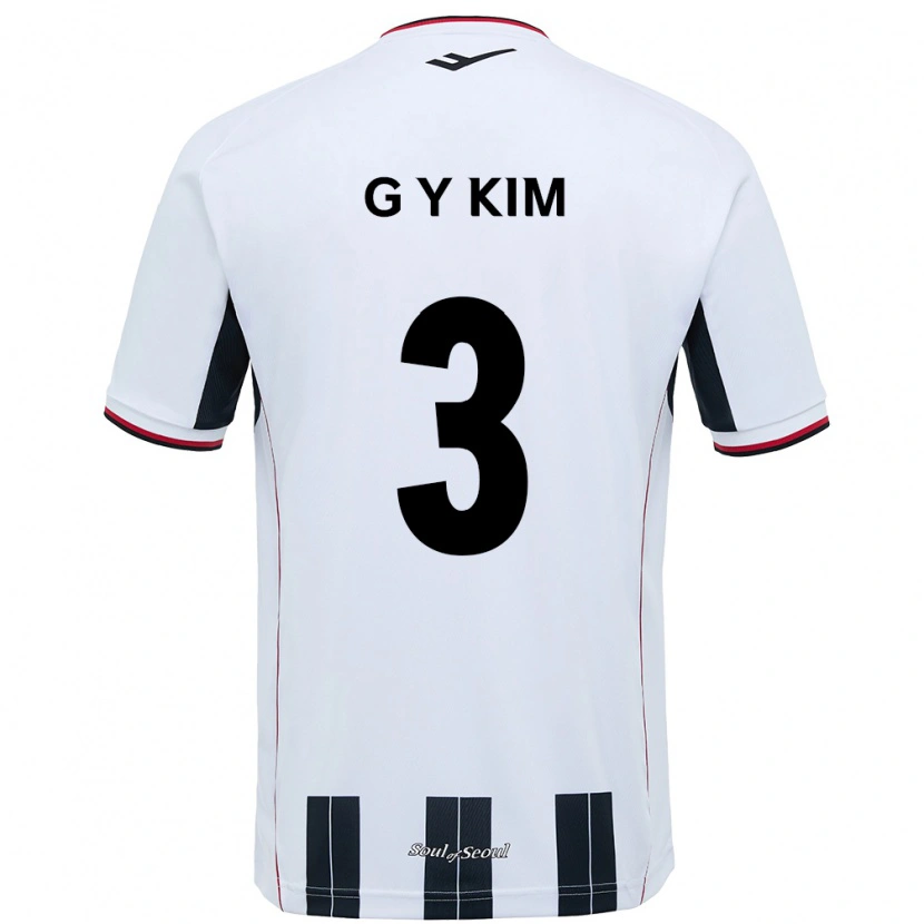 Danxen Heren Yu-Geon Kim #3 Wit Zwart Uitshirt Uittenue 2025/26 T-Shirt
