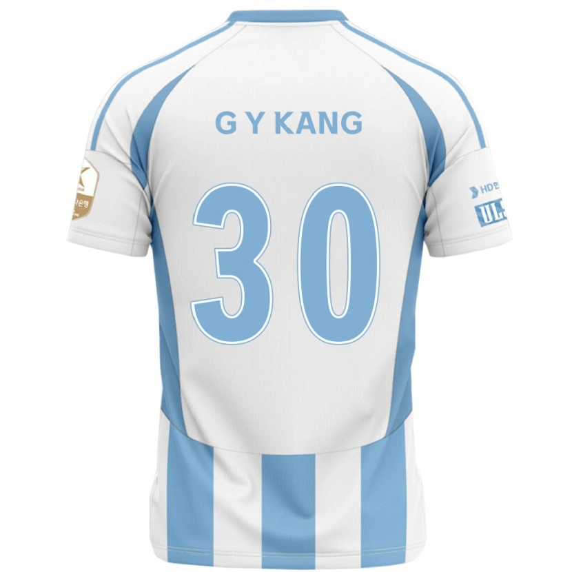 Danxen Heren Yun-Gu Kang #30 Wit Hemelsblauw Uitshirt Uittenue 2025/26 T-Shirt