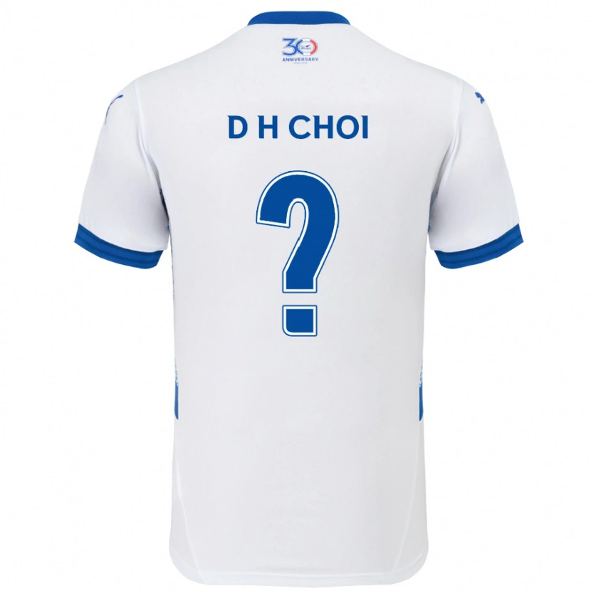 Danxen Heren Da-Hun Choi #0 Wit Koningsblauw Uitshirt Uittenue 2025/26 T-Shirt