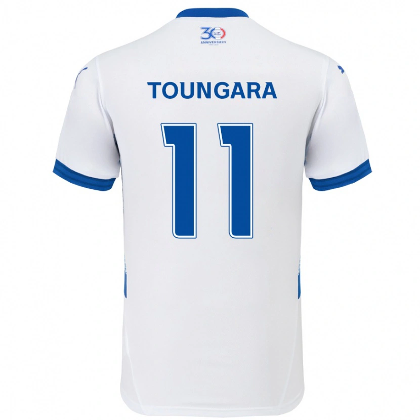 Danxen Heren Aboubacar Toungara #11 Wit Koningsblauw Uitshirt Uittenue 2025/26 T-Shirt