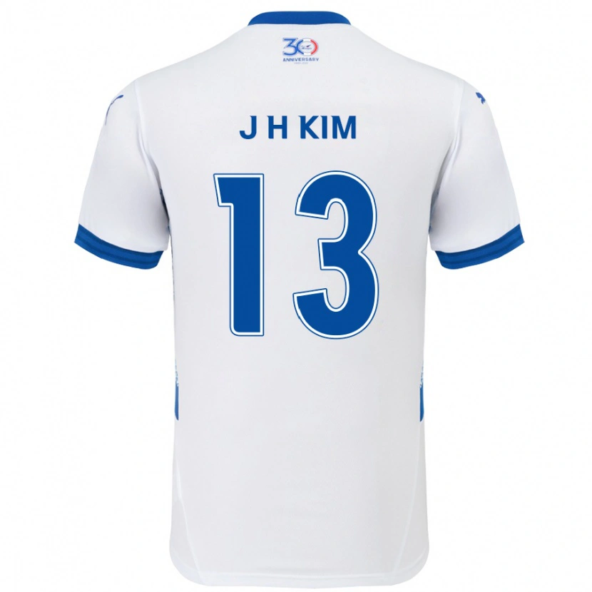 Danxen Heren Jung-Hoon Kim #13 Wit Koningsblauw Uitshirt Uittenue 2025/26 T-Shirt