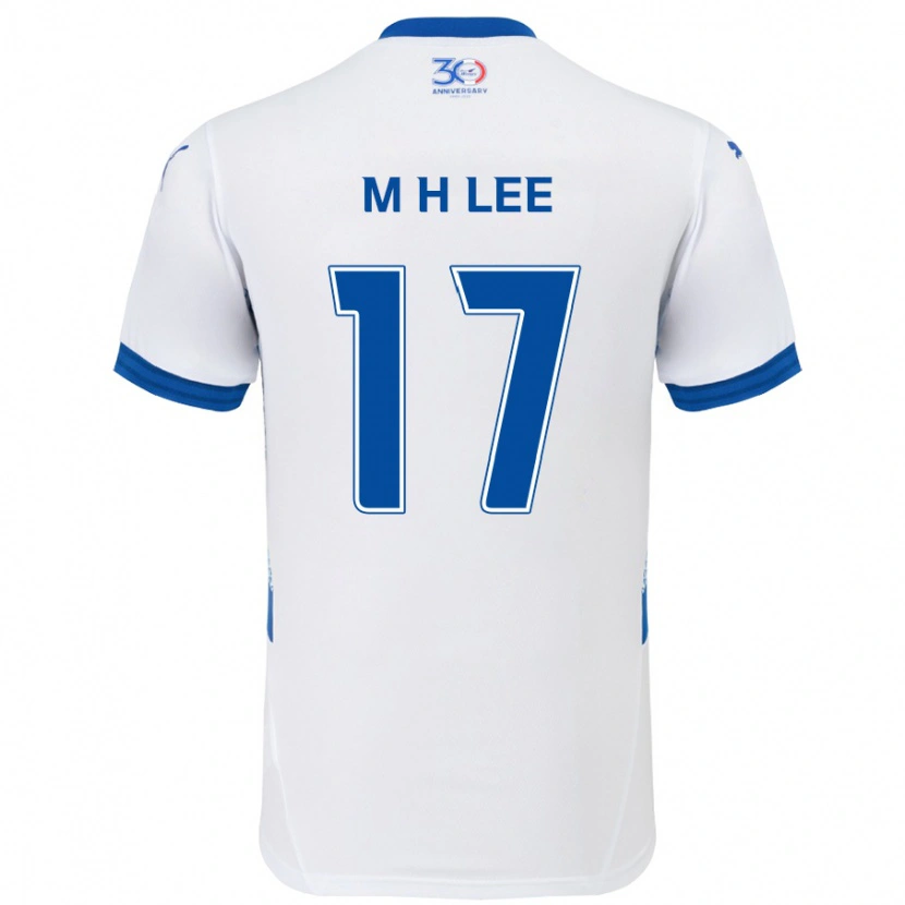 Danxen Heren Min-Hyuk Lee #17 Wit Koningsblauw Uitshirt Uittenue 2025/26 T-Shirt