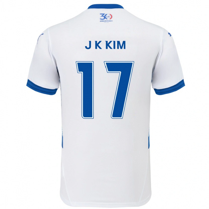 Danxen Heren Kyeong-Jung Kim #17 Wit Koningsblauw Uitshirt Uittenue 2025/26 T-Shirt