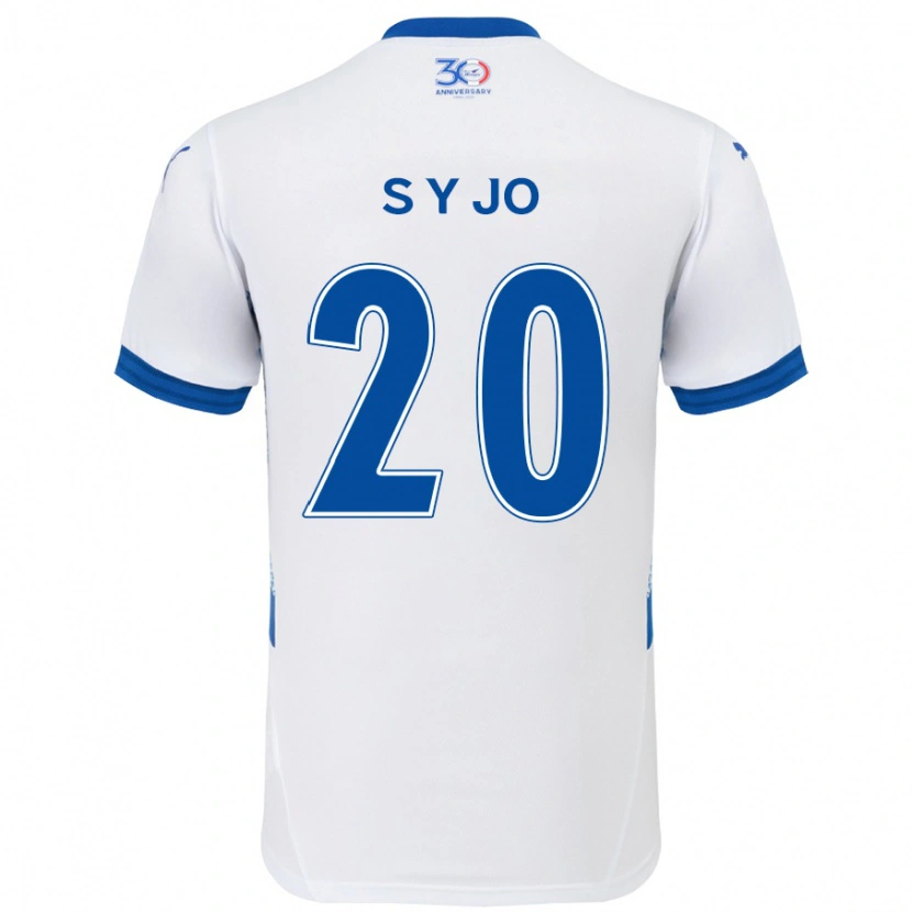 Danxen Heren Yun-Seong Jo #20 Wit Koningsblauw Uitshirt Uittenue 2025/26 T-Shirt