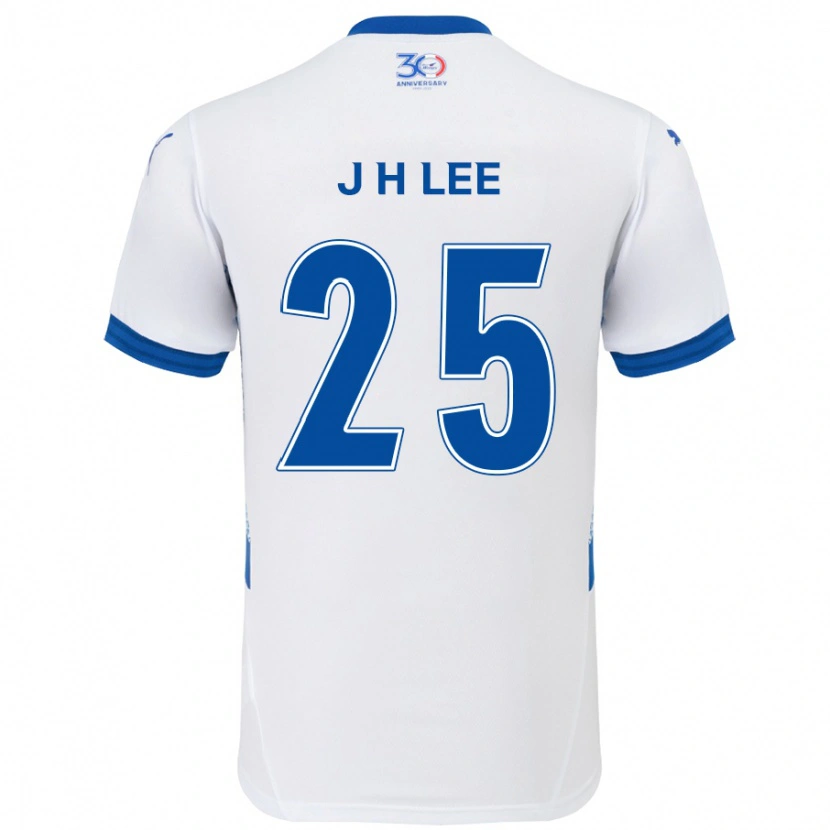 Danxen Heren Jin-Hyuk Lee #25 Wit Koningsblauw Uitshirt Uittenue 2025/26 T-Shirt