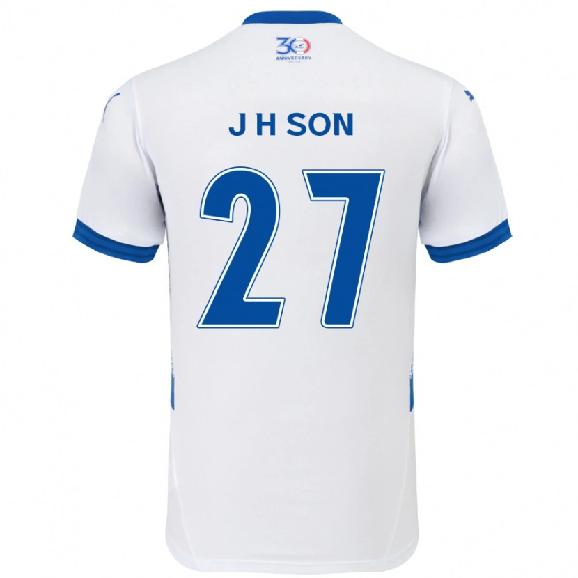 Danxen Heren Ho-Jun Son #27 Wit Koningsblauw Uitshirt Uittenue 2025/26 T-Shirt