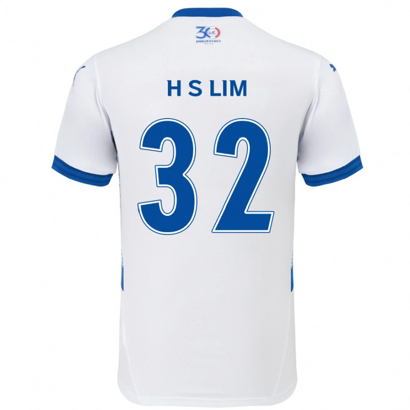 Danxen Heren Seong-Hyeon Lim #32 Wit Koningsblauw Uitshirt Uittenue 2025/26 T-Shirt