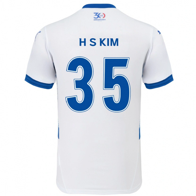 Danxen Heren Seung-Hyun Kim #35 Wit Koningsblauw Uitshirt Uittenue 2025/26 T-Shirt