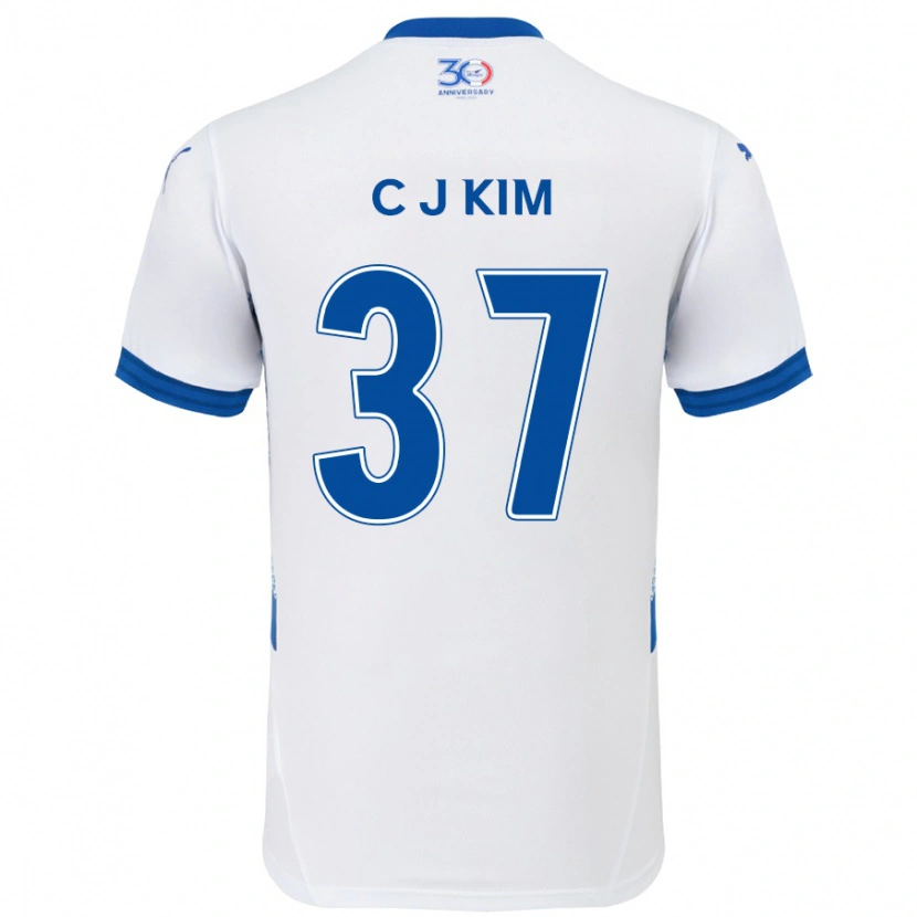 Danxen Heren Joo-Chan Kim #37 Wit Koningsblauw Uitshirt Uittenue 2025/26 T-Shirt