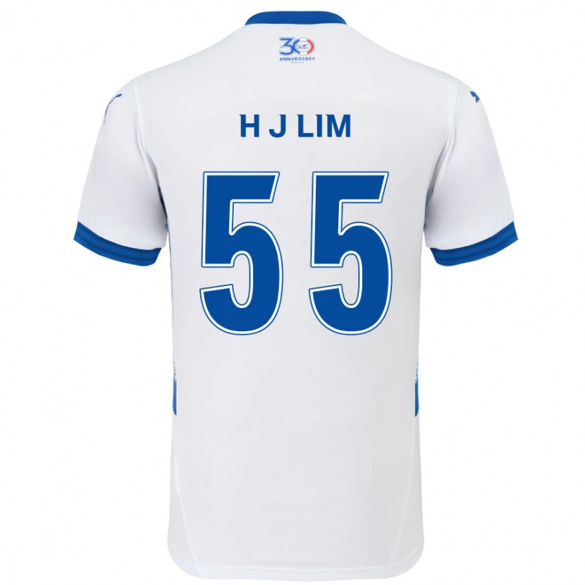 Danxen Heren Ji-Hoon Lim #55 Wit Koningsblauw Uitshirt Uittenue 2025/26 T-Shirt