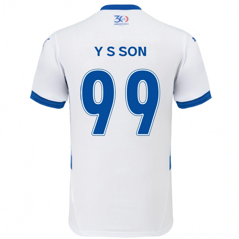 Danxen Heren Suk-Yong Son #99 Wit Koningsblauw Uitshirt Uittenue 2025/26 T-Shirt