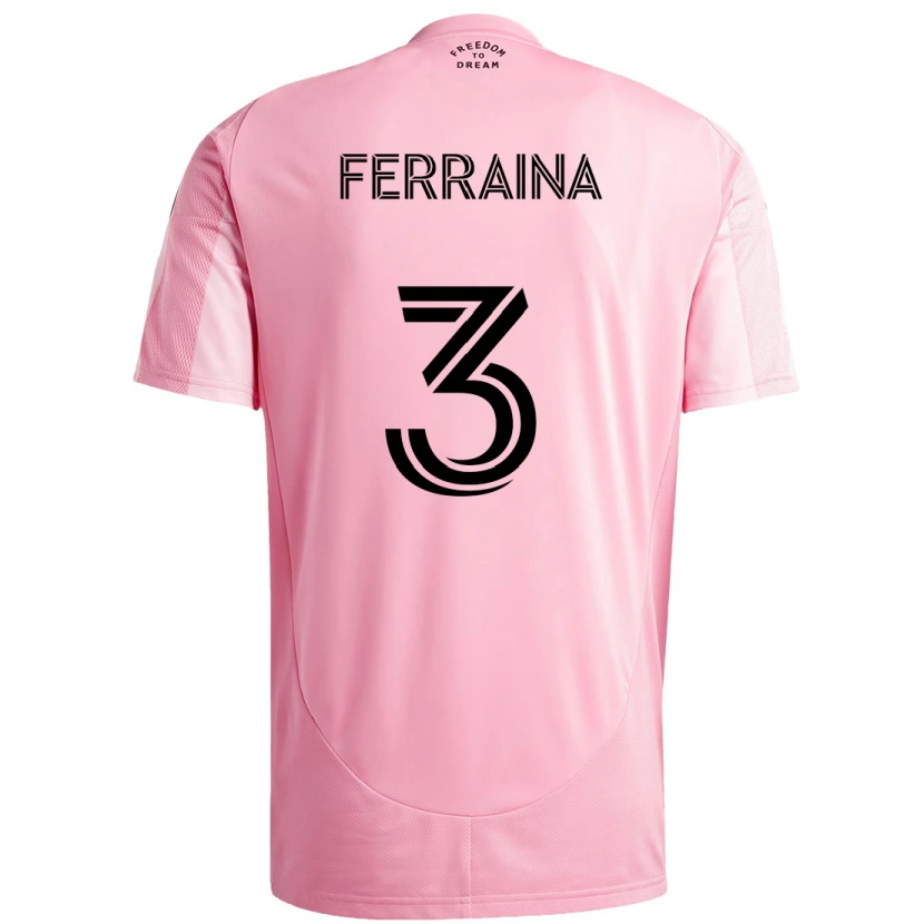 Danxen Dames Giovanni Ferraina #3 Roze Zwart Thuisshirt Thuistenue 2025/26 T-Shirt