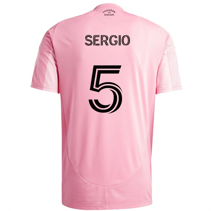 Danxen Dames Sergio Busquets #5 Roze Zwart Thuisshirt Thuistenue 2025/26 T-Shirt