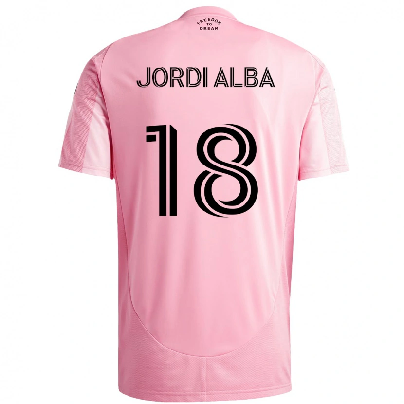 Danxen Dames Jordi Alba #18 Roze Zwart Thuisshirt Thuistenue 2025/26 T-Shirt