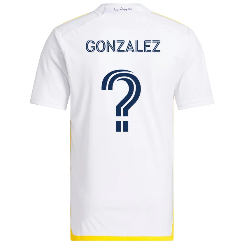 Danxen Dames Miguel Gonzalez #0 Wit Geel Thuisshirt Thuistenue 2025/26 T-Shirt
