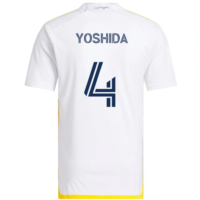 Danxen Dames Maya Yoshida #4 Wit Geel Thuisshirt Thuistenue 2025/26 T-Shirt