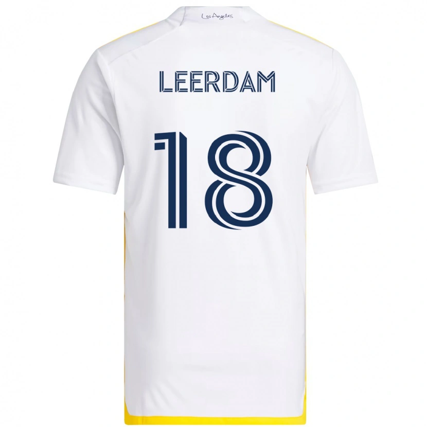 Danxen Dames Kelvin Leerdam #18 Wit Geel Thuisshirt Thuistenue 2025/26 T-Shirt