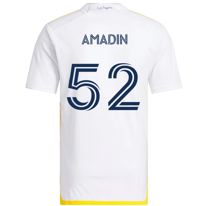 Danxen Dames Elijah Amadin #52 Wit Geel Thuisshirt Thuistenue 2025/26 T-Shirt