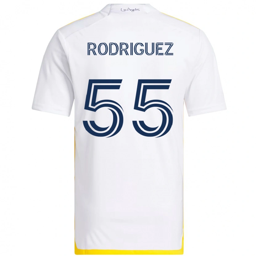Danxen Dames Diego Rodriguez #55 Wit Geel Thuisshirt Thuistenue 2025/26 T-Shirt
