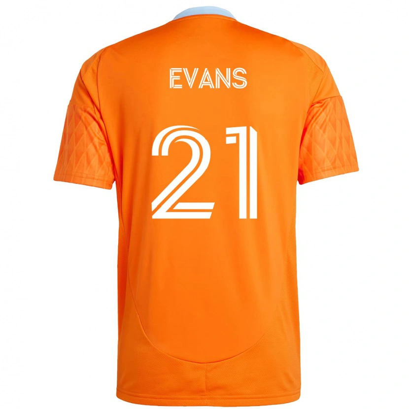 Danxen Dames Jacob Evans #21 Oranje Wit Thuisshirt Thuistenue 2025/26 T-Shirt