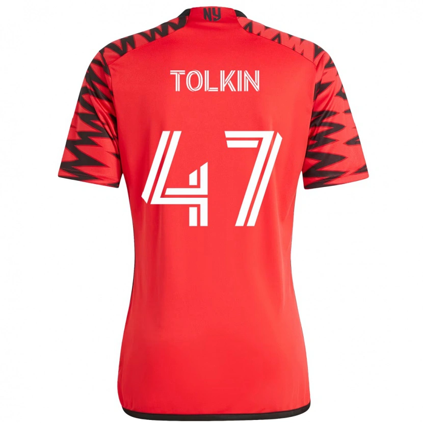 Danxen Dames John Tolkin #47 Rood Zwart Thuisshirt Thuistenue 2025/26 T-Shirt