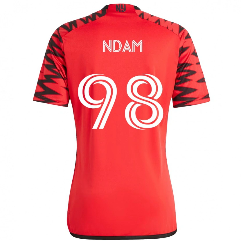 Danxen Dames Hassan Ndam #98 Rood Zwart Thuisshirt Thuistenue 2025/26 T-Shirt