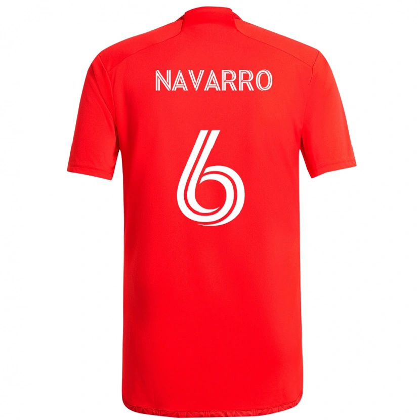 Danxen Dames Miguel Navarro #6 Rood Wit Thuisshirt Thuistenue 2025/26 T-Shirt