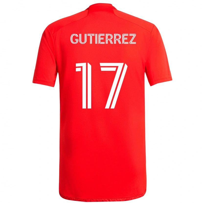 Danxen Dames Brian Gutiérrez #17 Rood Wit Thuisshirt Thuistenue 2025/26 T-Shirt