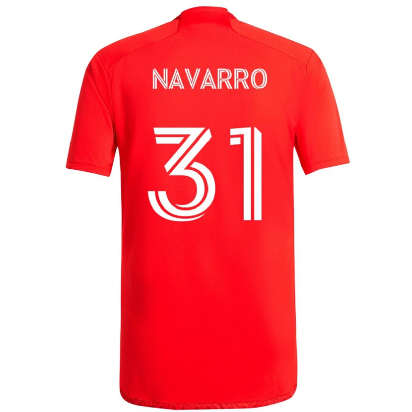 Danxen Dames Federico Navarro #31 Rood Wit Thuisshirt Thuistenue 2025/26 T-Shirt