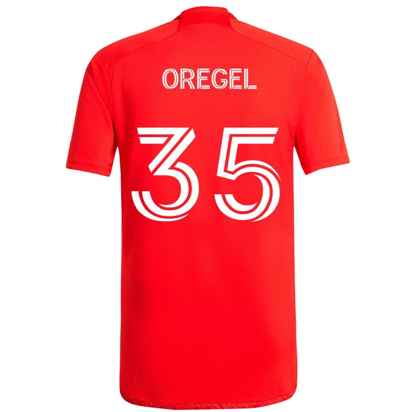 Danxen Dames Sergio Oregel #35 Rood Wit Thuisshirt Thuistenue 2025/26 T-Shirt