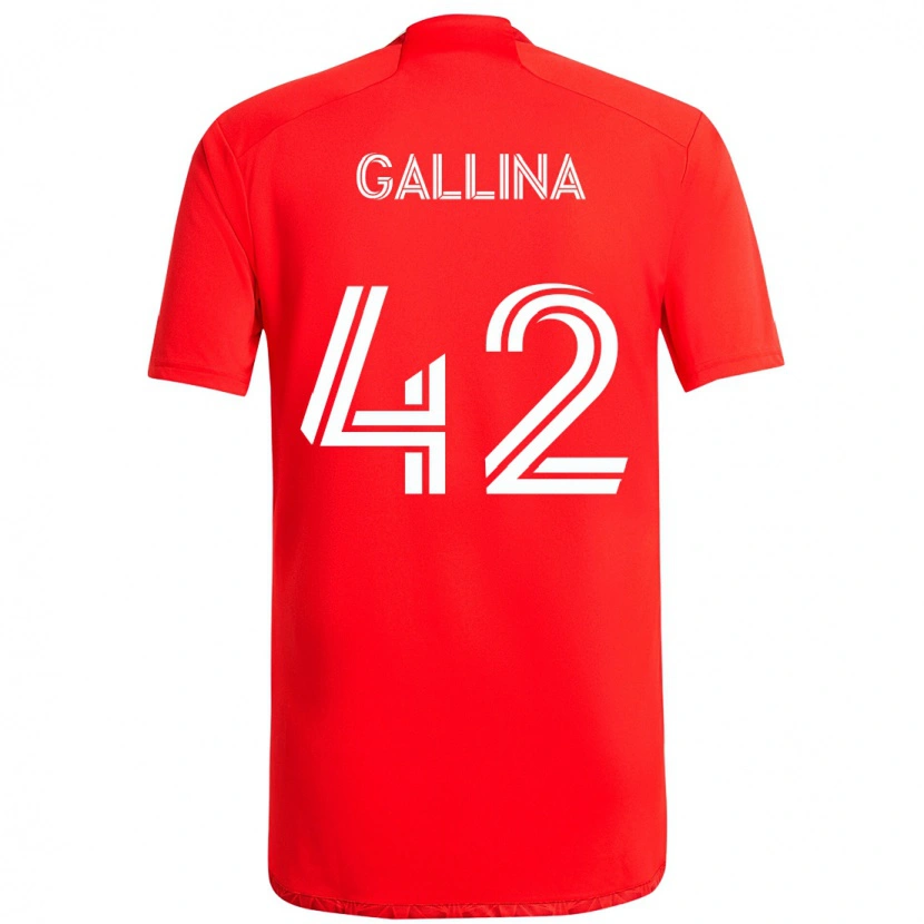 Danxen Dames Henrique Gallina #42 Rood Wit Thuisshirt Thuistenue 2025/26 T-Shirt