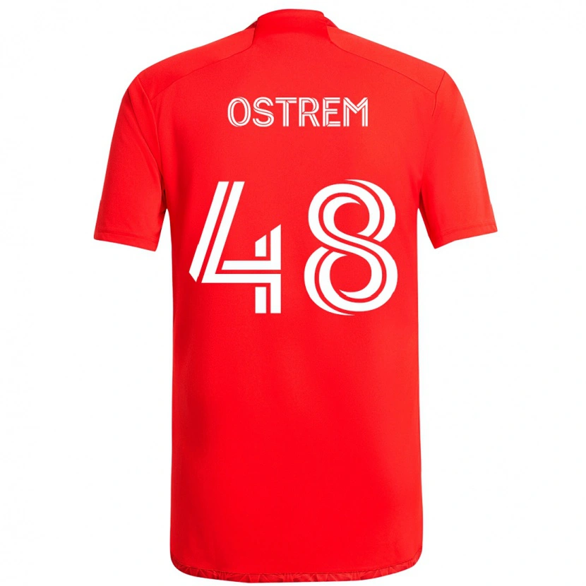 Danxen Dames Charlie Ostrem #48 Rood Wit Thuisshirt Thuistenue 2025/26 T-Shirt