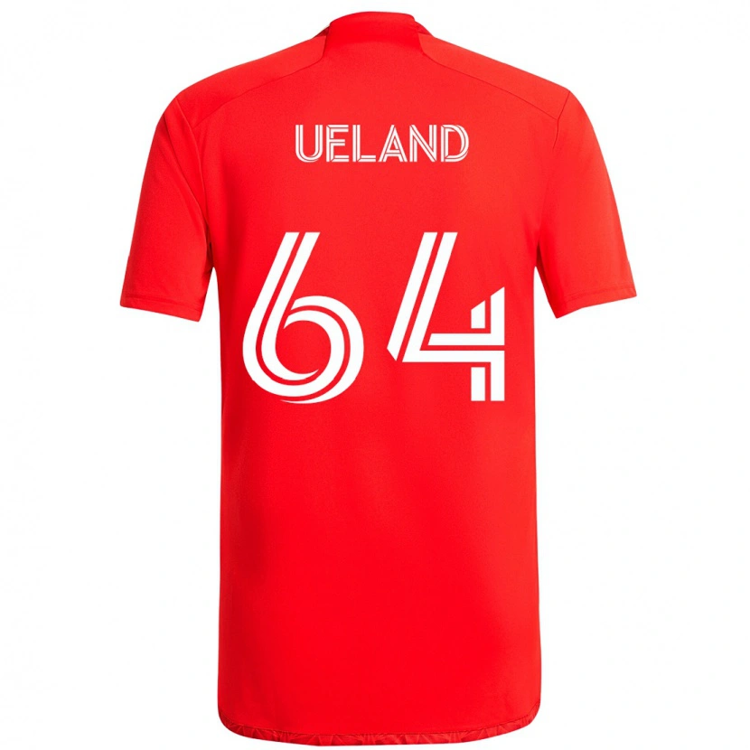 Danxen Dames Andreas Ueland #64 Rood Wit Thuisshirt Thuistenue 2025/26 T-Shirt