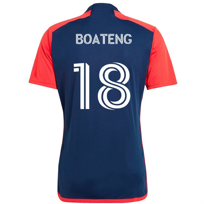 Danxen Dames Emmanuel Boateng #18 Blauw Rood Thuisshirt Thuistenue 2025/26 T-Shirt