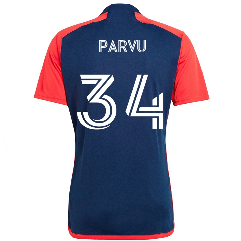 Danxen Dames Alexandru Parvu #34 Blauw Rood Thuisshirt Thuistenue 2025/26 T-Shirt