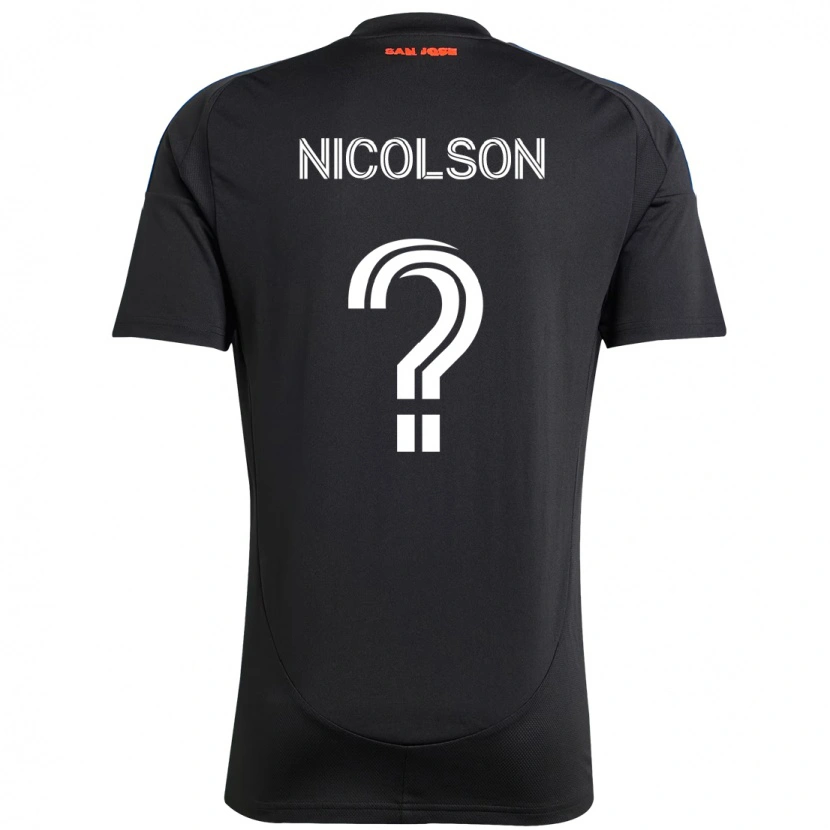 Danxen Dames John Nicolson #0 Zwart Donkerblauw Thuisshirt Thuistenue 2025/26 T-Shirt