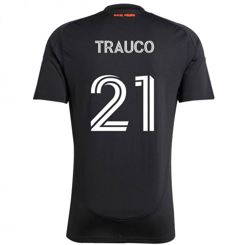 Danxen Dames Miguel Trauco #21 Zwart Donkerblauw Thuisshirt Thuistenue 2025/26 T-Shirt