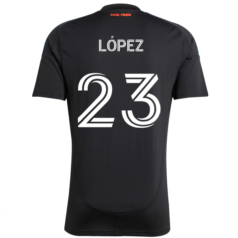 Danxen Dames Hernán López #23 Zwart Donkerblauw Thuisshirt Thuistenue 2025/26 T-Shirt