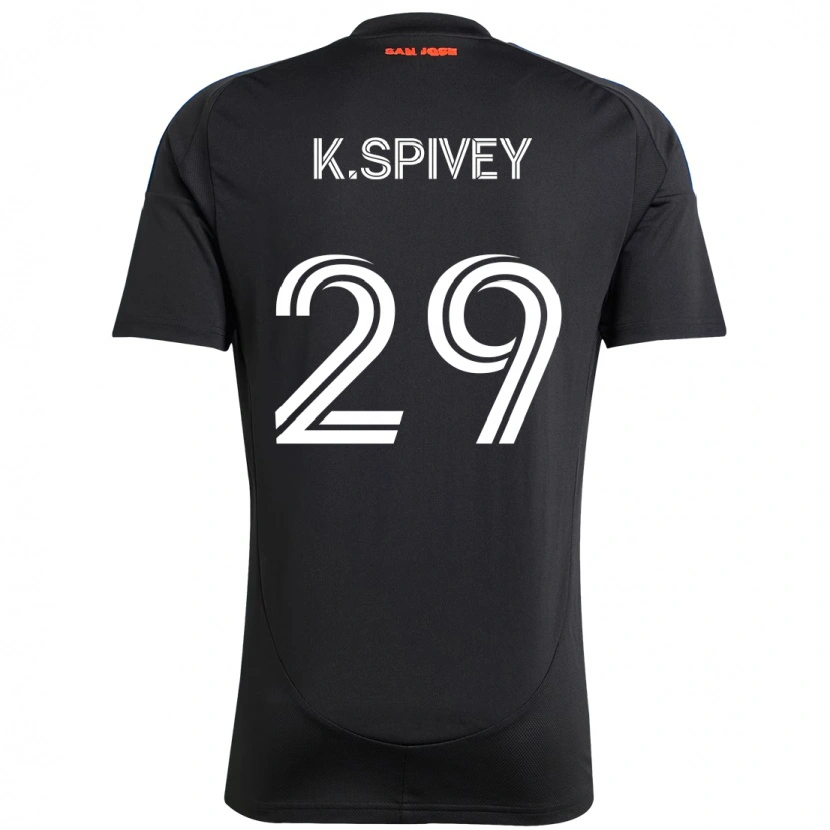 Danxen Dames Kaedren Spivey #29 Zwart Donkerblauw Thuisshirt Thuistenue 2025/26 T-Shirt