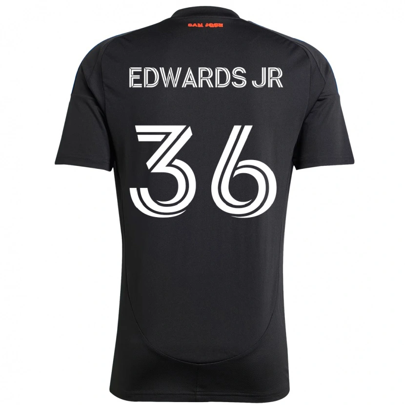 Danxen Dames Earl Edwards Jr. #36 Zwart Donkerblauw Thuisshirt Thuistenue 2025/26 T-Shirt