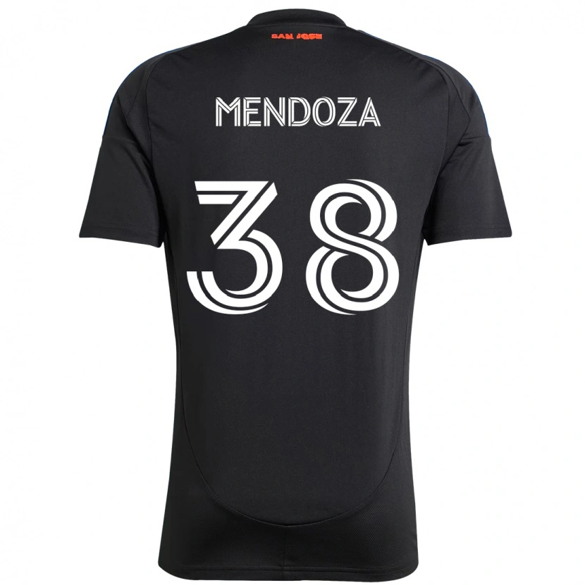 Danxen Dames Edwyn Mendoza #38 Zwart Donkerblauw Thuisshirt Thuistenue 2025/26 T-Shirt
