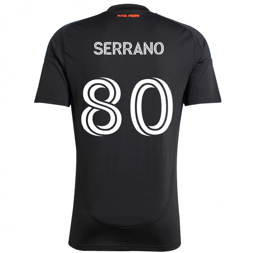 Danxen Dames David Serrano #80 Zwart Donkerblauw Thuisshirt Thuistenue 2025/26 T-Shirt