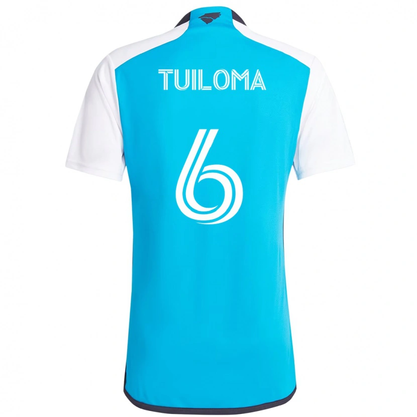 Danxen Dames Bill Tuiloma #6 Hemelsblauw Wit Thuisshirt Thuistenue 2025/26 T-Shirt