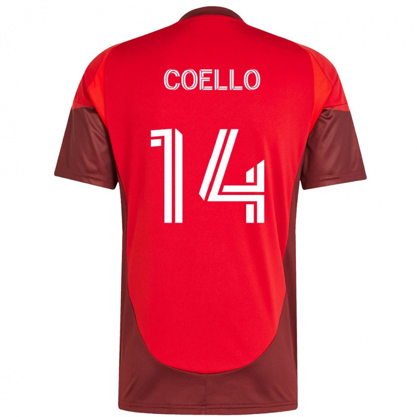 Danxen Dames Alonso Coello #14 Rood Wit Thuisshirt Thuistenue 2025/26 T-Shirt