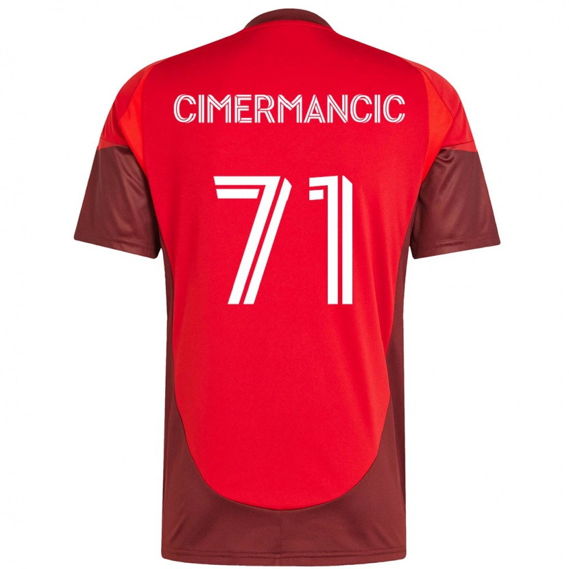 Danxen Dames Markus Cimermancic #71 Rood Wit Thuisshirt Thuistenue 2025/26 T-Shirt