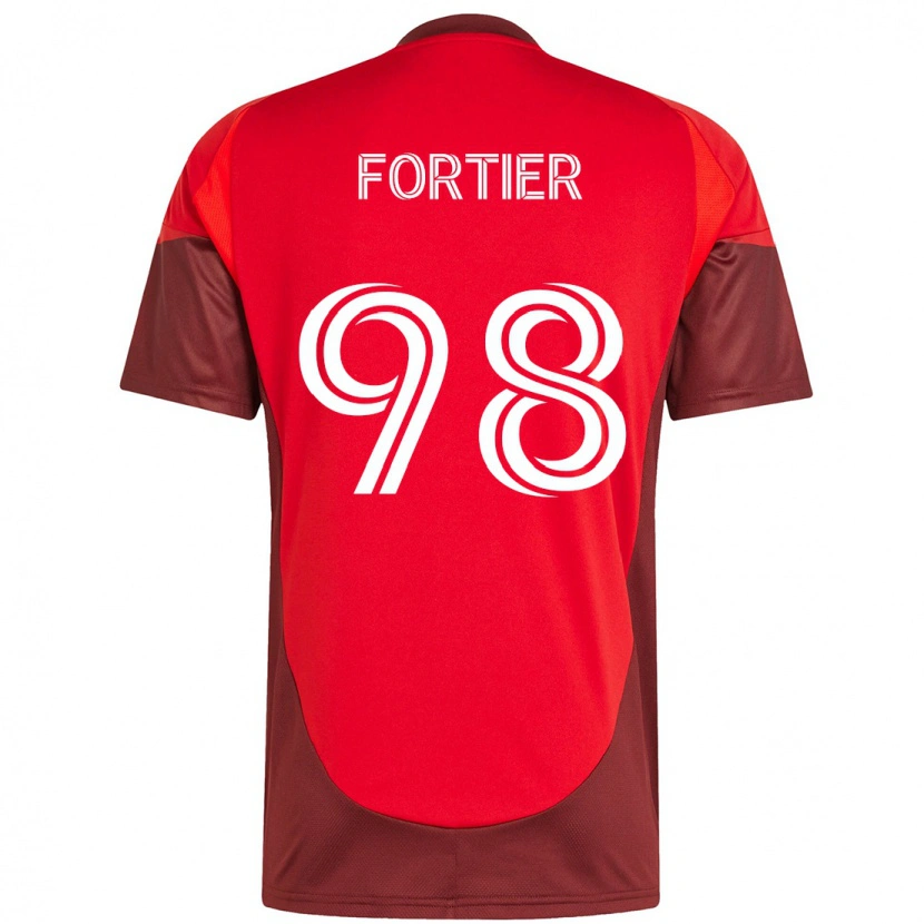 Danxen Dames Kristjan Fortier #98 Rood Wit Thuisshirt Thuistenue 2025/26 T-Shirt