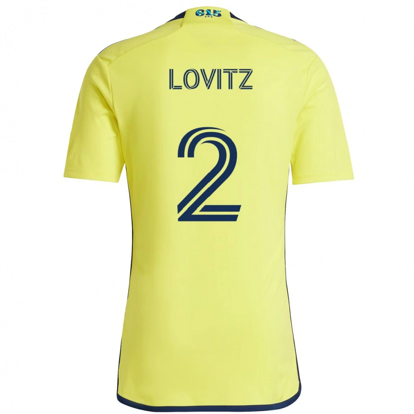 Danxen Dames Daniel Lovitz #2 Geel Marineblauw Thuisshirt Thuistenue 2025/26 T-Shirt